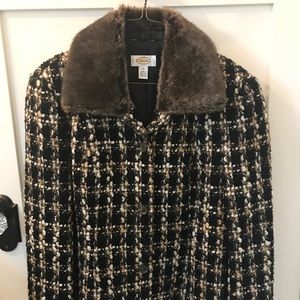 Talbots Boucle Black/Brown/cream Jacket